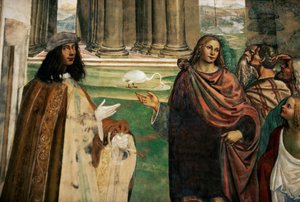 Benedicto repara el abrevadero de madera, Vita de San Benedicto da Nurcia de Giovanni Antonio Bazzi Sodoma