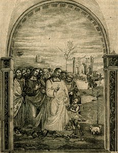 Multiplicación de los panes y los peces, fresco de Sodoma (1477-1549), refectorio de Sant