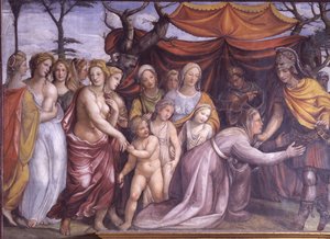 La Sala de las Bodas de Alejandro y Roxana (detalle de Alejandro con la familia de Darío III)