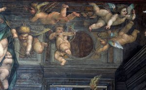 La Sala delle Nozze di Alessandro e Rossana detalle de putti voladores (detalle) de Giovanni Antonio Bazzi Sodoma