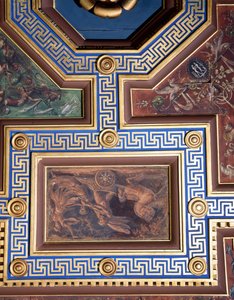 La Sala delle Nozze di Alessandro e Rossana detalle de la decoración del techo (detalle) de Giovanni Antonio Bazzi Sodoma