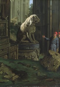 (detalle) de "Capricho con motivos de Padua", c.1756 de Giovanni Antonio Canal