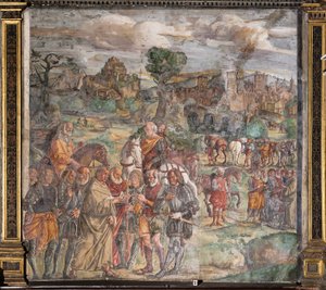 San Antonio frente al tirano Ezzelino en Verona, Escuela del Santo de Giovanni Antonio Corona