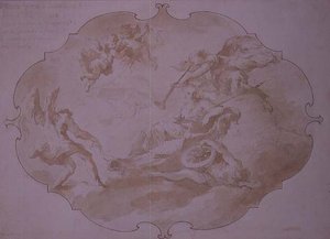 Triunfo de la virtud militar, c.1750 de Giovanni Antonio Guardi