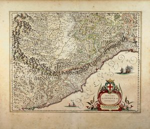 Mapa de la región de Liguria Occidental, por Giovanni Antonio Magini de Giovanni Antonio Magini