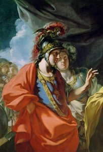 La clemencia de Alejandro Magno (356-323 a.C.) frente a la familia de Darío III (d.330 a.C.) (detalle) de Giovanni Antonio Pellegrini