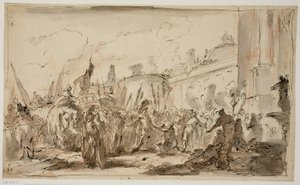 La cabeza de Pompeyo presentada a César de Giovanni Antonio Pellegrini