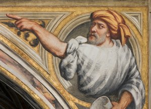 Nave Central, Pluma Segundo Tramo Sur, IL Pordenone 1520, Busto con Profeta de Giovanni Antonio Pordenone
