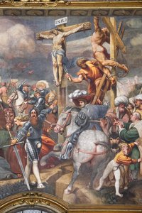 Crucifixión, detalle de 2562703 y 2562705 de Giovanni Antonio Pordenone