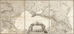 Mapa de 1774 del Mar Negro con las partes adyacentes de los Imperios Turco y Ruso de Giovanni Antonio Rizzi Zannoni