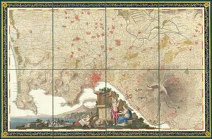 Mapa de los alrededores de Nápoles de 1793 de Giovanni Antonio Rizzi Zannoni