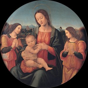 Virgen con el Niño y ángeles