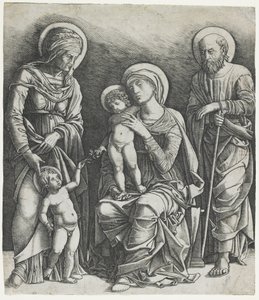 La Sagrada Familia con el Niño San Juan, c.1495-1505 de Giovanni Antonio da Brescia