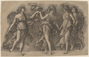 Cuatro musas danzantes de Giovanni Antonio da Brescia, after Andrea Mantegna