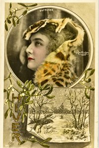 Postal: Retrato de Mademoiselle Dufresne, artista de music hall de Phillipe de Marlier