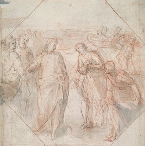La caída de Simon Magus (anverso); La vocación de Santiago y Juan (o de Pedro y Andrés) (verso) de Giovanni Balducci