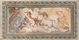 El carro del Sol conducido por Apolo, Logia de Apolo, c.1560 (fresco)