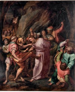 La captura de Cristo. Pintura de Giovanni Battista Castello, conocido como Il Bergamasco (ca. 1500/1509-1569)