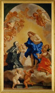 Une bienheureuse abesse recevant la communion des mains du Christ - Una monja recibe la comunión de manos de Cristo ...
