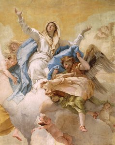 Asunción, por Giovanni Battista Tiepolo (1696-1770), fresco, (detalle), Oratorio de la Pureza, Udine de Giovanni Battista Tiepolo