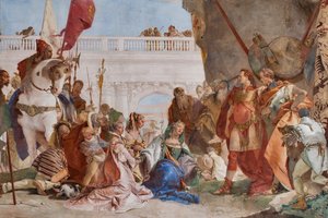 Continencia de Alejandro Magno (detalle) de Giovanni Battista Tiepolo