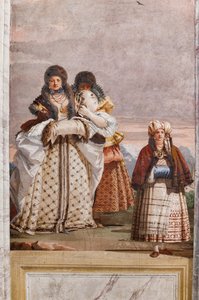 Alojamientos para invitados, sala de las falsas arquitecturas góticas: "Un paseo invernal" de Giovanni Battista Tiepolo