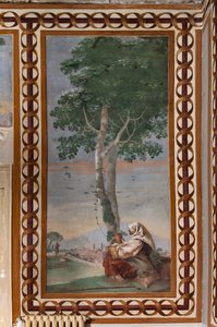 Alojamientos para invitados, Sala de las Escenas Rurales: "Paisaje con un campesino sentado" de Giovanni Battista Tiepolo