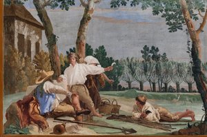 Alojamientos para Huéspedes, Sala de las Escenas Rurales: "El descanso del campesino", detalle de Giovanni Battista Tiepolo