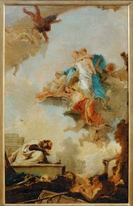 La Virgen del Carmelo apareciéndose a San Simeón Stock ... de Giovanni Battista (1696 1770) Tiepolo