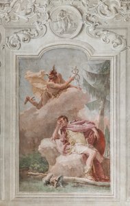 Palazzina (Pequeño Edificio), la tercera habitación o estancia de la Eneida: "Eneas sueña con Mercurio que le ordena salir"