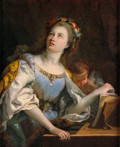Sainte Cecile - Saint Cecilia - Peinture de Tiepolo, Giambattista (1696-1770) - c. 1755 - Oil on canvas - 97,7x79,3 - Museu Nacional d