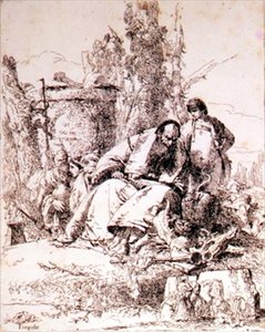 Hechicero Examinando Cráneos de Giovanni Battista Tiepolo