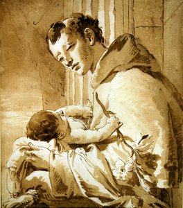 San Antonio sosteniendo al Niño Jesús de Giovanni Battista Tiepolo