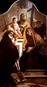 San José con el Niño Jesús y los santos de Giovanni Battista Tiepolo