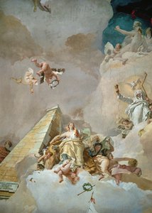 La gloria de España, fresco del salón del trono del Palacio Real de Madrid de Giovanni Battista (1696-1770) Tiepolo