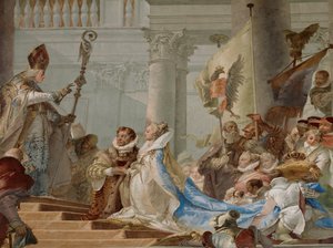 Ceremonia nupcial del emperador Federico Barbarroja y Beatriz de Borgoña en 1156 ... (fresco)