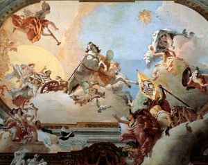 Alegoría creada para el matrimonio de Lodovico Rezzonico y la noble veneciana Faustina Savorgnan en 1758 de Giovanni Battista Tiepolo