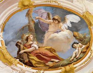 Ángel consuela a Agar en el desierto