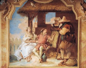 Angélica y Medoro despidiéndose de los campesinos
