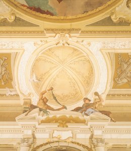 Detalle de frescos en el techo del salón de baile, Villa Pisani, Stra, Venecia de Giovanni Battista Tiepolo
