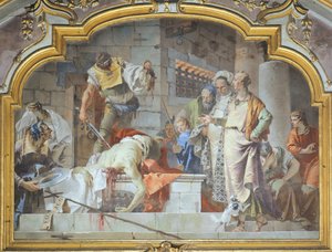 Italia, Bérgamo, Capilla Colleoni, Decapitación de Juan Bautista