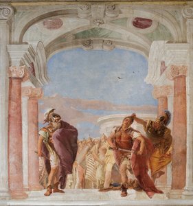 Minerva impidiendo que Aquiles mate a Agamenón, de la Sala de la Ilíada en la Palazzina