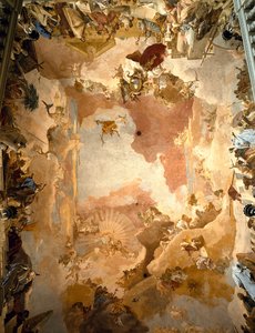 Triunfo del Príncipe-Obispo Carl-Friedrich von Greuiffenklau rodeado por cuatro continentes de Giovanni Battista Tiepolo