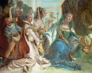 La familia de Darío III Codomano, detalle de las Glorias de Escipión Africano y Alejandro Magno de Giovanni Battista Tiepolo
