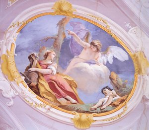 El ángel consuela a Agar en el desierto, por Giovanni Battista Tiepolo (1696-1770), fresco, Palacio Patriarcal, Sala de Invitados, Udine
