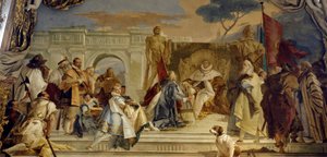 La investidura del obispo Aroldo por Federico I de Hohenstaufen, conocido como Federico Barbarroja, rey de Alemania y emperador germánico. Fresco de Giovanni Battista Tiepolo, siglo XVIII, Palacio de Wurzburgo, Alemania