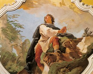 El profeta Daniel, por Giovanni Battista Tiepolo (1696-1770), fresco, Palacio Patriarcal, Udine