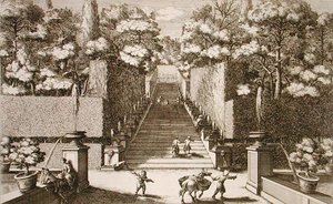 La gran escalera en la Villa d
