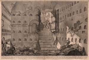 Vista de una antigua cámara sepulcral descubierta en 1736 cerca de Roma, Italia de Giovanni Battista (after) Piranesi