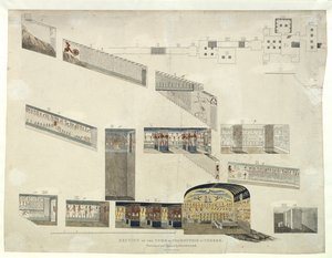 Sección de la tumba de Psammuthis en Tebas, descubierta y abierta por Belzoni en 1818 de Giovanni Battista Belzoni